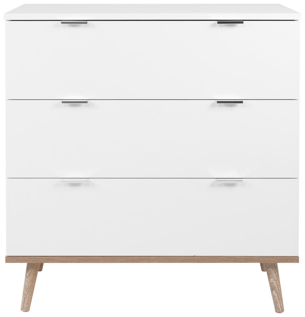 KOMMODE  in 80/86,5/40 cm  - Silberfarben/Weiß, KONVENTIONELL, Holz/Holzwerkstoff (80/86,5/40cm) - MID.YOU