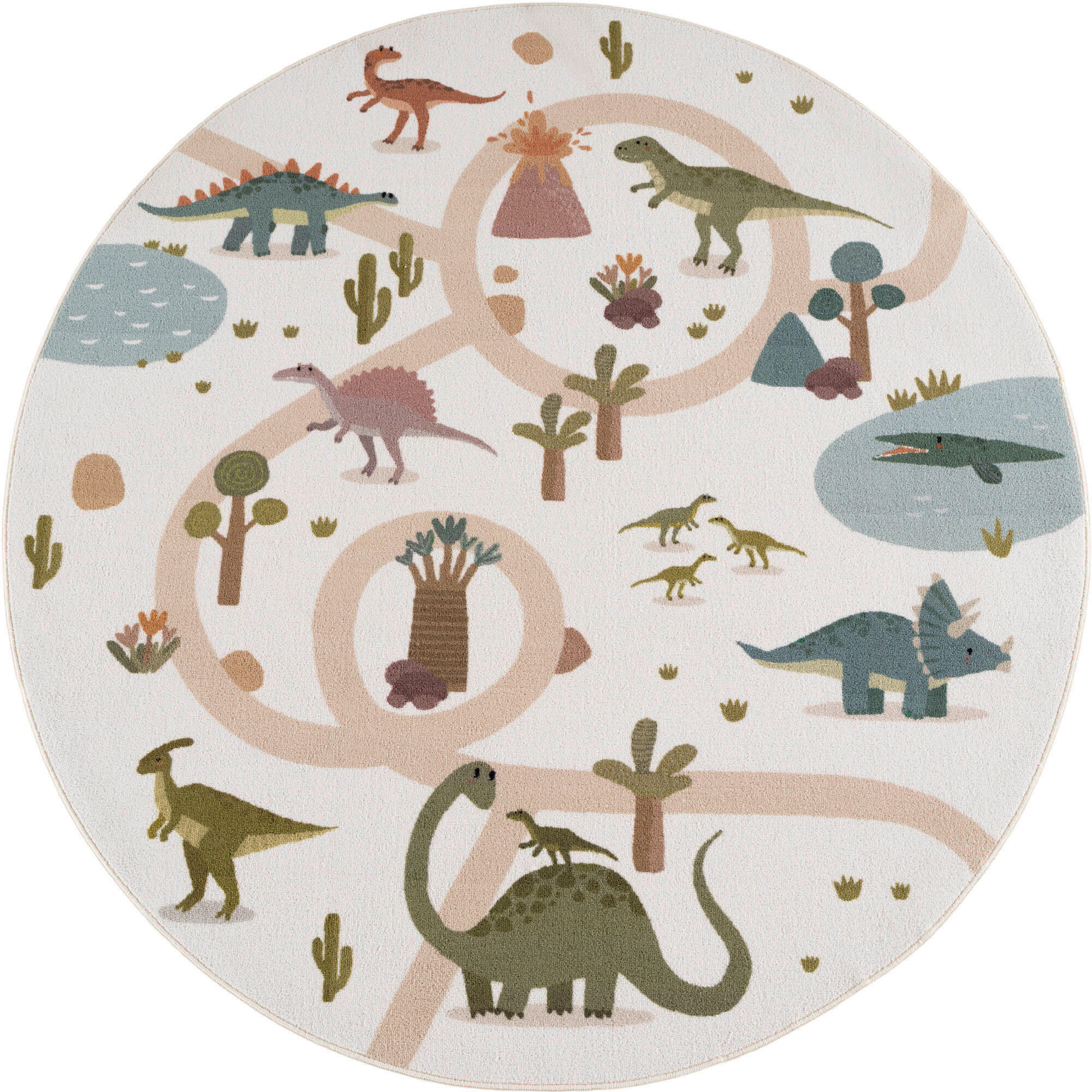 KINDERTEPPICH  Wohnzimmer 200/200 cm COCO Creme rund  - Creme, Trend, Kunststoff/Textil (200/200cm) - Ayyildiz 