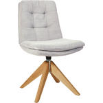 STUHL - Eichefarben/Hellgrau, Design, Holz/Textil (50/90/69cm) - Johann Jakob