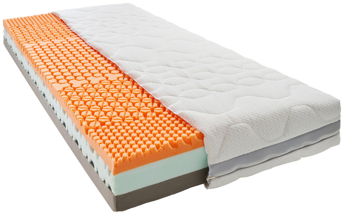 KALTSCHAUMMATRATZE 90/200 cm Höhe ca. 21 cm  - Silberfarben, Basics, Textil (90/200cm) - Novel