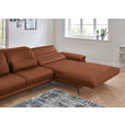 ECKSOFA Rivello in Echtleder Cognac  328/193 cm  - Cognac/Schwarz, Design, Leder/Metall (328/193cm) - Dieter Knoll