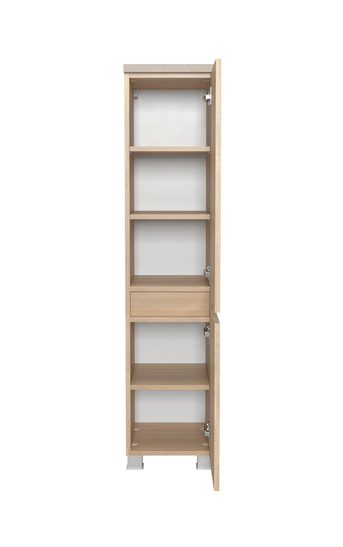 MIDISCHRANK 30/131/35 cm  - Sandfarben/Eichefarben, KONVENTIONELL, Holzwerkstoff/Kunststoff (30/131/35cm) - Xora