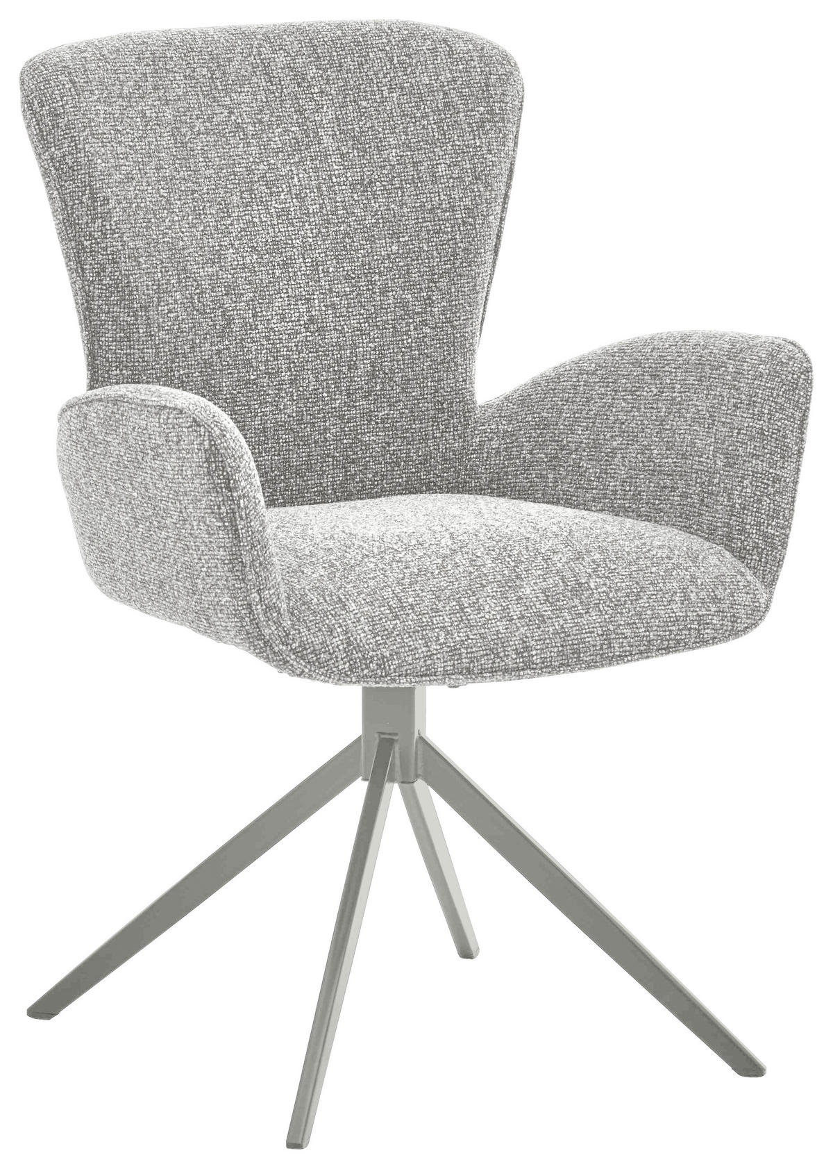 ARMLEHNSTUHL  in Eisen Jacquard, Flachgewebe  - Pastellgrün/Grau, Design, Textil/Metall (63/92/63cm) - Valdera