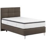 BOXSPRINGBETT 120/200 cm  in Braun  - Chromfarben/Braun, KONVENTIONELL, Leder/Textil (120/200cm) - Novel