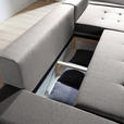 ECKSOFA in Webstoff Grau  - Chromfarben/Grau, Design, Kunststoff/Textil (302/187cm) - Carryhome