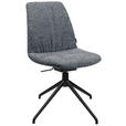 STUHL  in Aluminium Bouclé Metall, Textil  - Dunkelgrau/Alufarben, Design, Textil/Metall (46/81,5-84,5/55cm) - Johann Jakob