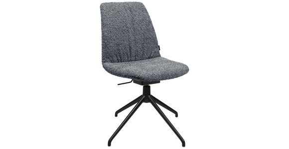 STUHL - Dunkelgrau/Alufarben, Design, Textil/Metall (46/81,5-84,5/55cm) - Johann Jakob