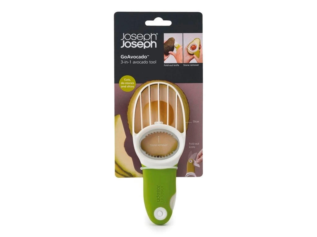 REZAČ AVOKADA  - zelena/svijetlo siva, Basics, metal/plastika (18/6.6/1.8cm)