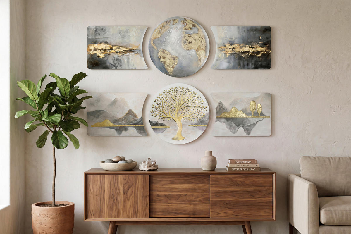 Pictură În Ulei 150/50 cm  - multicolor, Design, material pe bază de lemn (150/50cm) - Monee