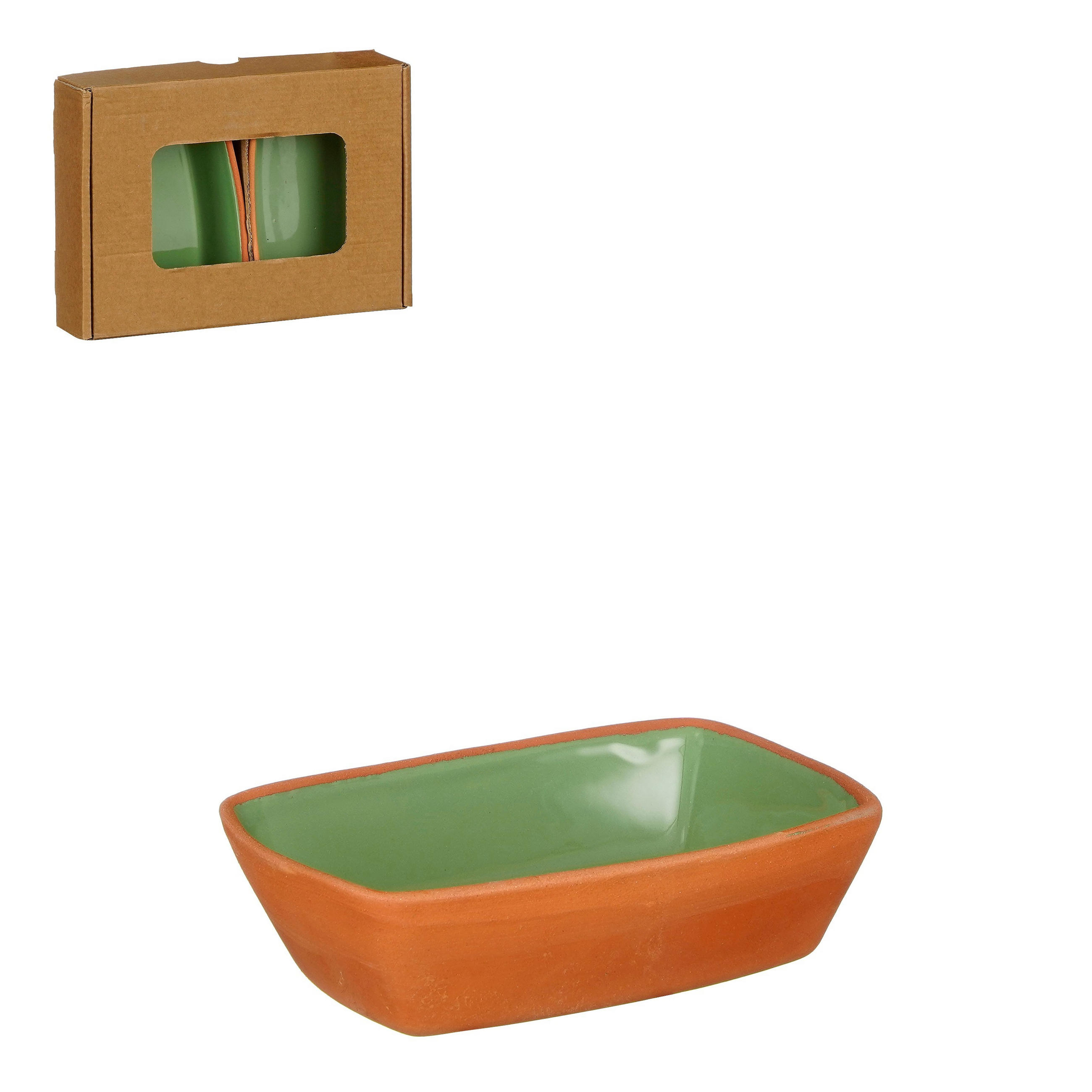 SKÅLSET 2 delar Colorful spring  13/9/3,5 cm  - grön/brun, Basics, keramik (13/9/3,5cm)