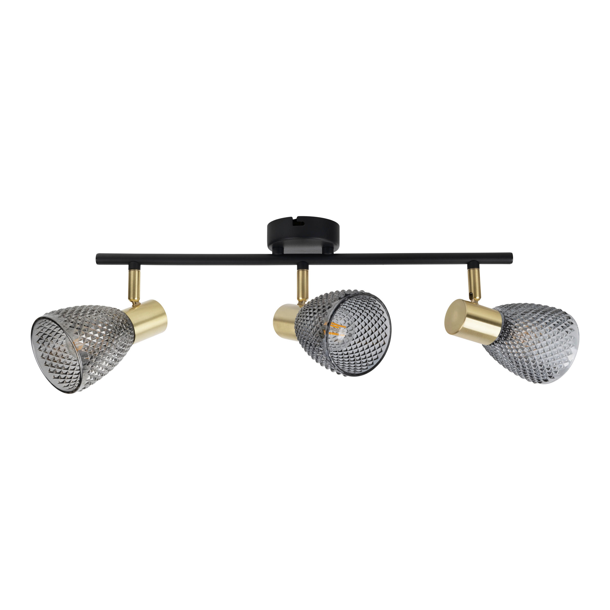DECKENSTRAHLER 53,5/15/5 cm   - Schwarz, LIFESTYLE, Glas/Metall (53,5/15/5cm) - Näve