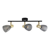 DECKENSTRAHLER 53,5/15/5 cm   - Schwarz, LIFESTYLE, Glas/Metall (53,5/15/5cm) - Näve