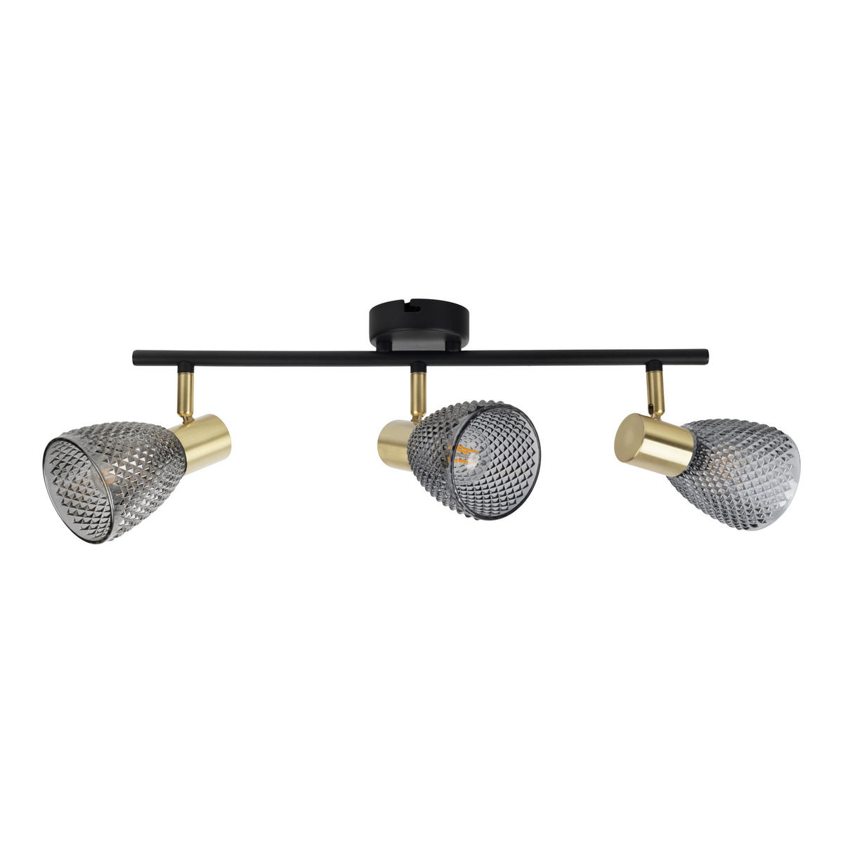 DECKENSTRAHLER 53,5/15/5 cm   - Schwarz, LIFESTYLE, Glas/Metall (53,5/15/5cm) - Näve