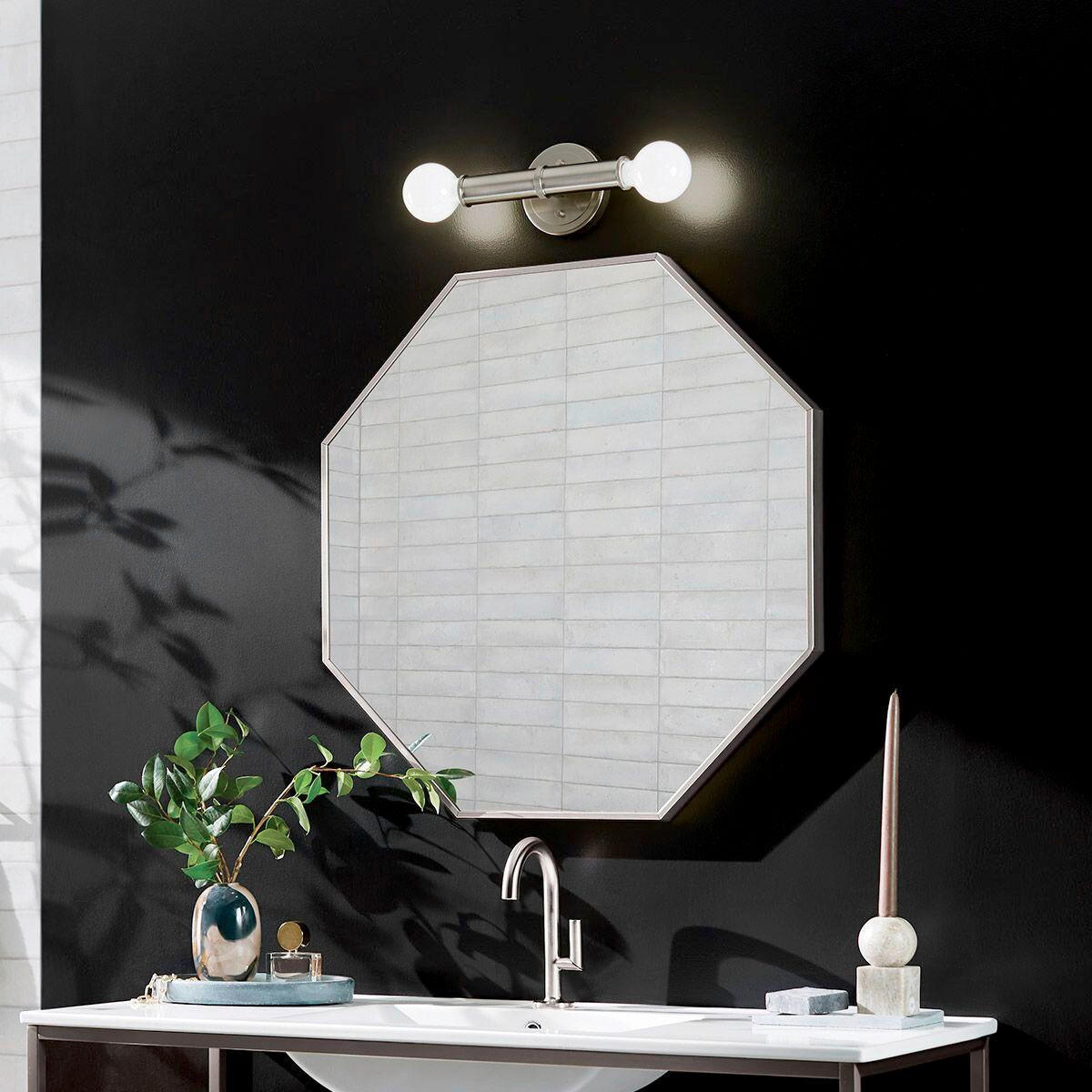 BADEZIMMER-WANDLEUCHTE Torche  42/12,7/10,2 cm  - Nickelfarben, KONVENTIONELL, Metall (42/12,7/10,2cm) - Elstead Lighting