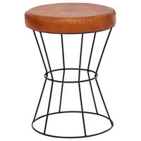 PALL i läder brun  - brun/svart, Modern, metall/läder (35/48/35cm) - MID.YOU