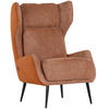 OHRENSESSEL Flachgewebe, Mikrofaser Cognac  - Cognac/Schwarz, KONVENTIONELL, Textil/Metall (75/111/83cm) - Carryhome