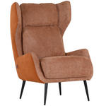 OHRENSESSEL Flachgewebe, Mikrofaser Cognac  - Cognac/Schwarz, KONVENTIONELL, Textil/Metall (75/111/83cm) - Carryhome