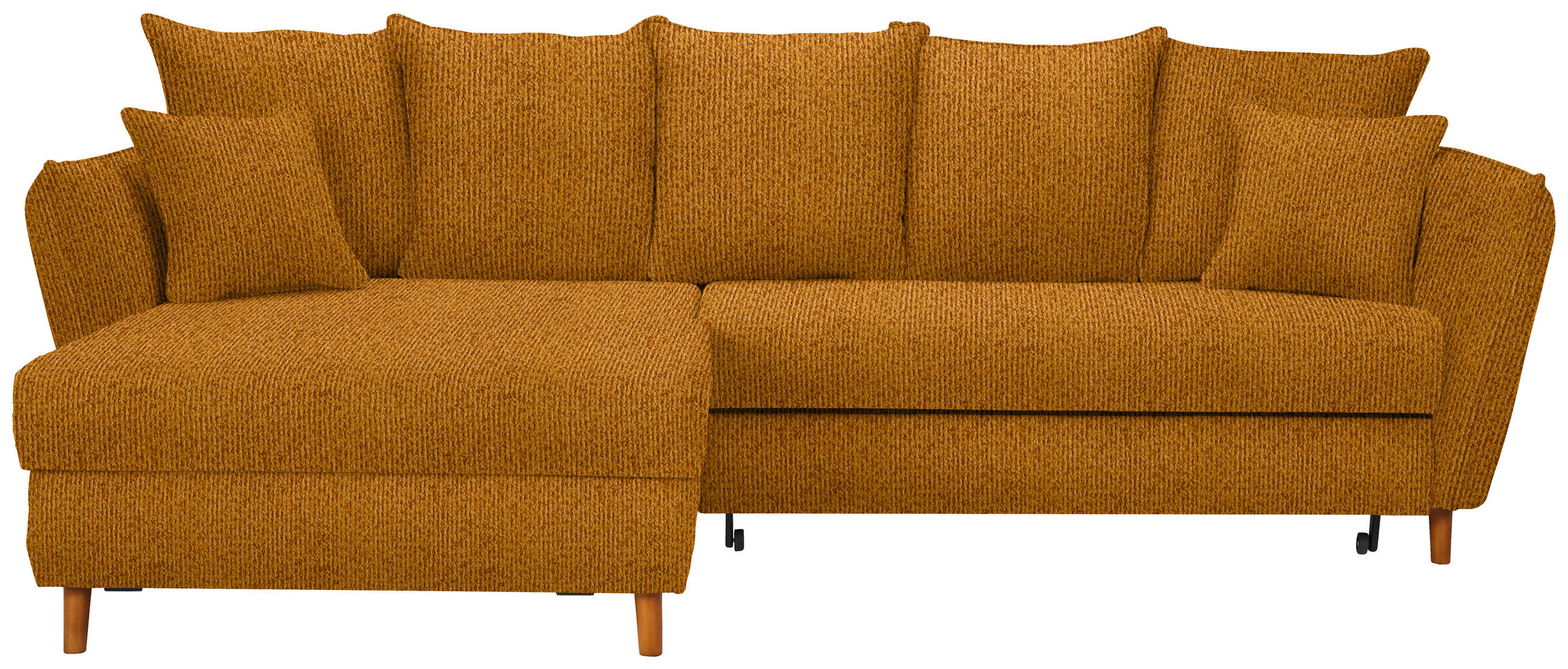 HÖRNSOFFA i chenille currygul  - currygul/ekfärgad, Klassisk, trä/textil (284/162cm) - MID.YOU