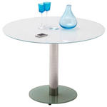 ESSTISCH in Metall, Glas 100/77/100 cm   - Chromfarben/Weiß, Design, Glas/Metall (100/77/100cm) - Carryhome