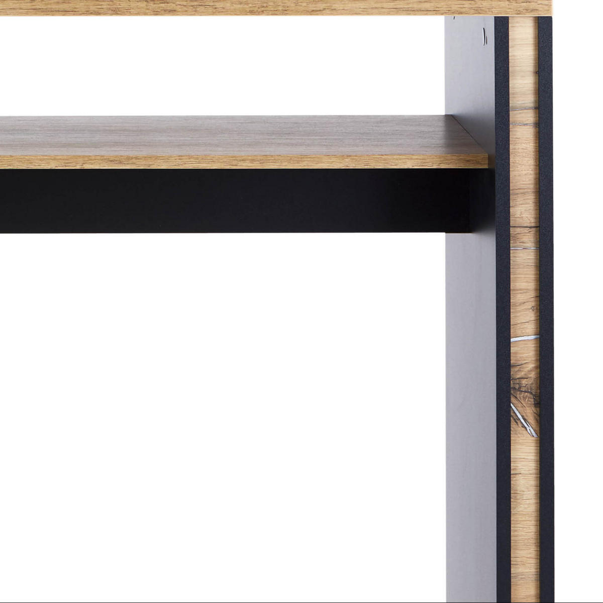 BARTISCH rechteckig Schwarz, Eichefarben  - Eichefarben/Schwarz, MODERN, Holzwerkstoff (138/55/110,5cm) - home24