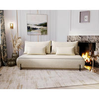 SCHLAFSOFA Jacquard Beige Stoffauswahl, Rücken echt  - Beige/Hellgrau, Design, Textil/Metall (212/90/95cm) - Livetastic