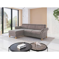 ECKSOFA GLENDALE E Taupe Flachgewebe  - Taupe/Eichefarben, KONVENTIONELL, Holz/Textil (166/253cm) - Sit & More