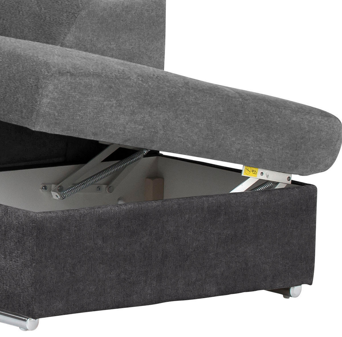 ECKSOFA in Mikrofaser Schwarz, Dunkelgrau  - Chromfarben/Dunkelgrau, Design, Textil/Metall (262/216cm) - Livetastic