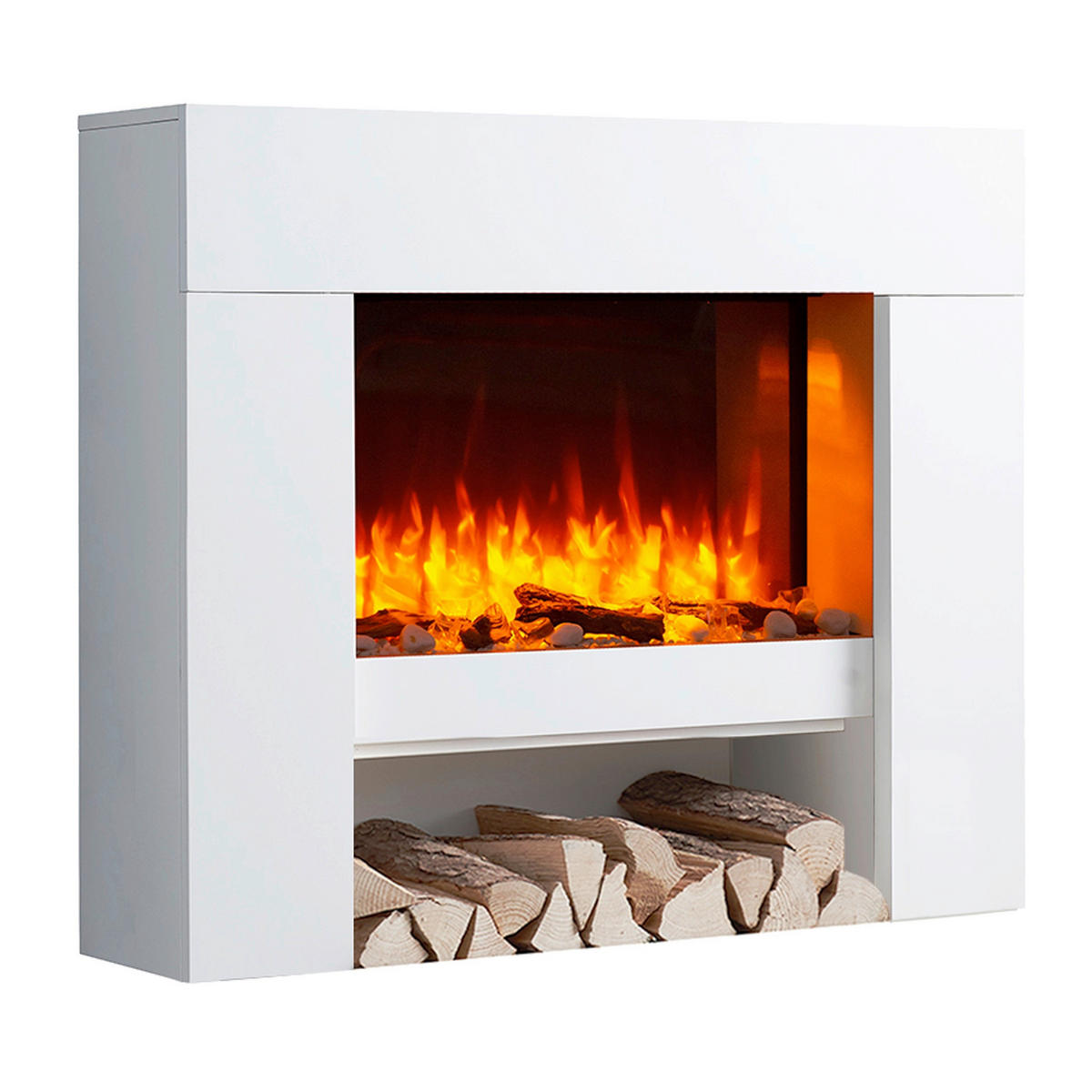 ELEKTROKAMIN - Weiß, Basics, Holzwerkstoff/Metall (100/83/28cm)