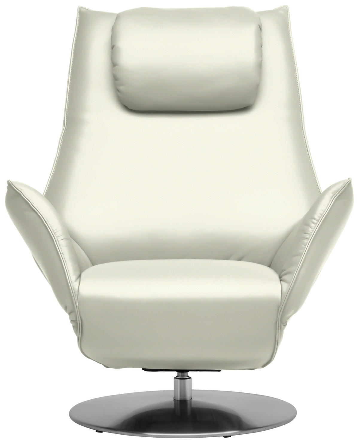 RELAXSESSEL in Leder Weiß  - Edelstahlfarben/Weiß, Design, Leder/Metall (92/79/90cm) - Koinor
