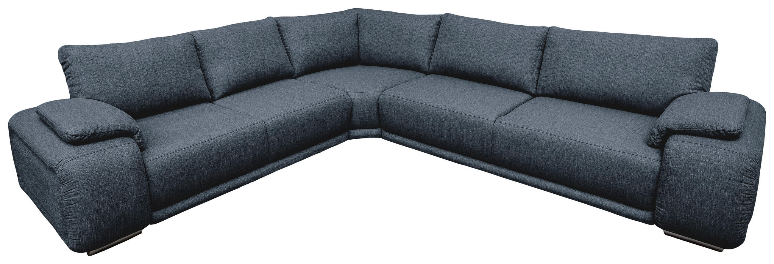 ECKSOFA Blau Struktur  - Chromfarben/Blau, KONVENTIONELL, Textil/Metall (310/280cm) - Carryhome