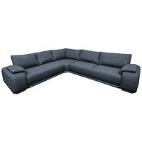 ECKSOFA Blau Struktur  - Chromfarben/Blau, KONVENTIONELL, Textil/Metall (310/280cm) - Carryhome