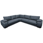 ECKSOFA Blau Struktur Rückenkissen, Rücken echt  - Chromfarben/Blau, KONVENTIONELL, Textil/Metall (310/280cm) - Carryhome