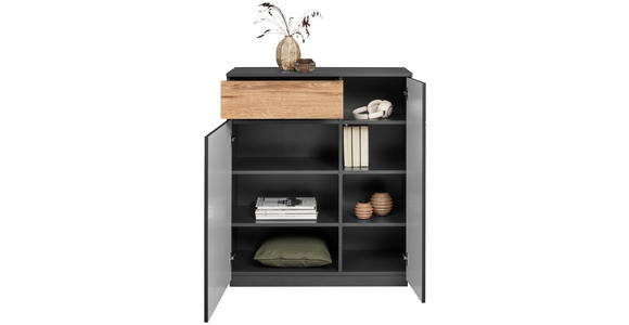 KOMMODE  in 90/105/42 cm  - Eichefarben/Graphitfarben, KONVENTIONELL, Holzwerkstoff (90/105/42cm) - Carryhome
