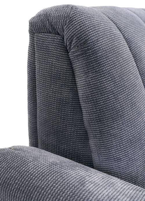 SITZBANK in Textil Dunkelgrau  - Dunkelgrau/Schwarz, Design, Textil/Metall (195/89/75cm) - Novel