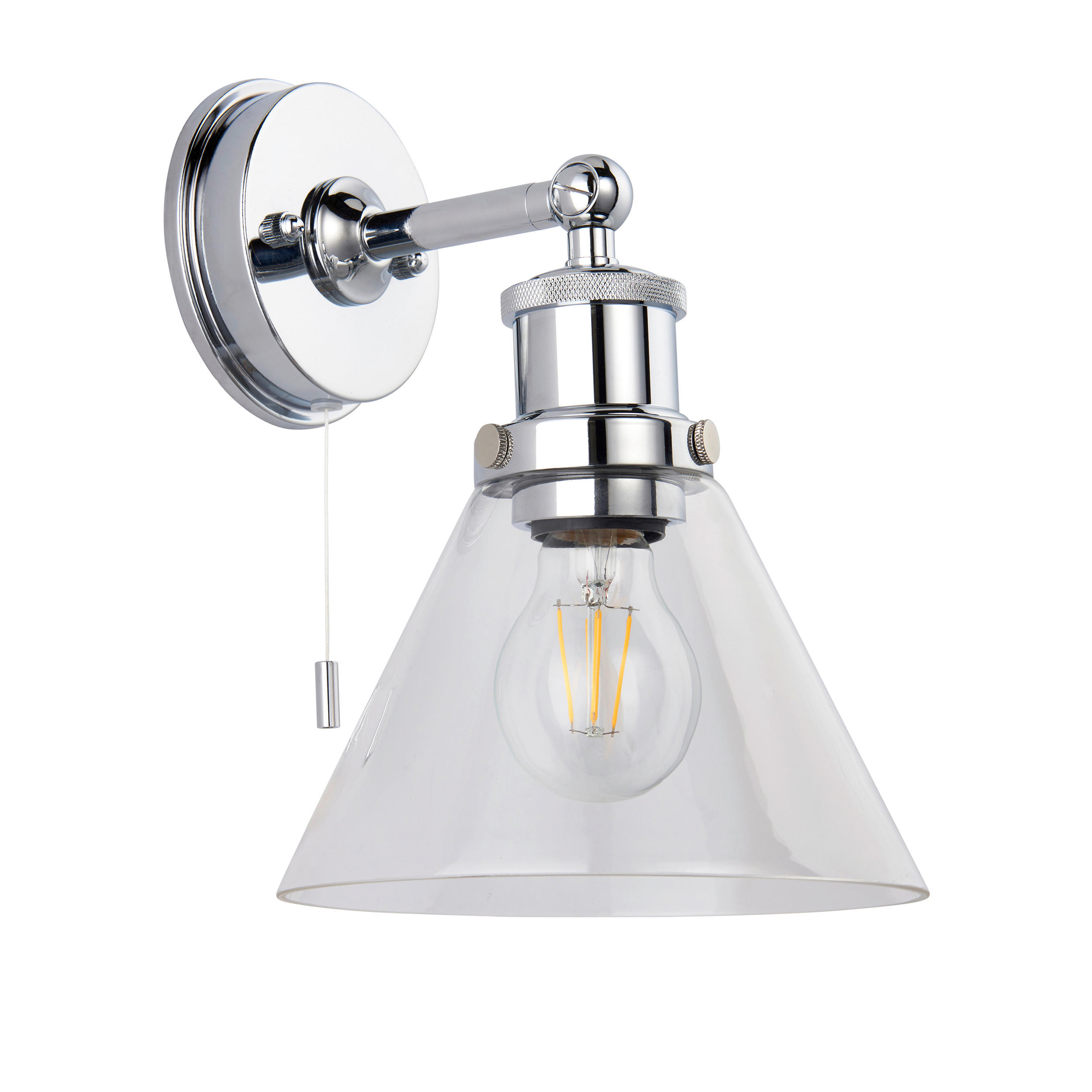 BADEZIMMER-WANDLEUCHTE Endon Toulon 18.5/20,4/26 cm   - Klar/Weiß, KONVENTIONELL, Glas (18.5/20,4/26cm) - ENDON