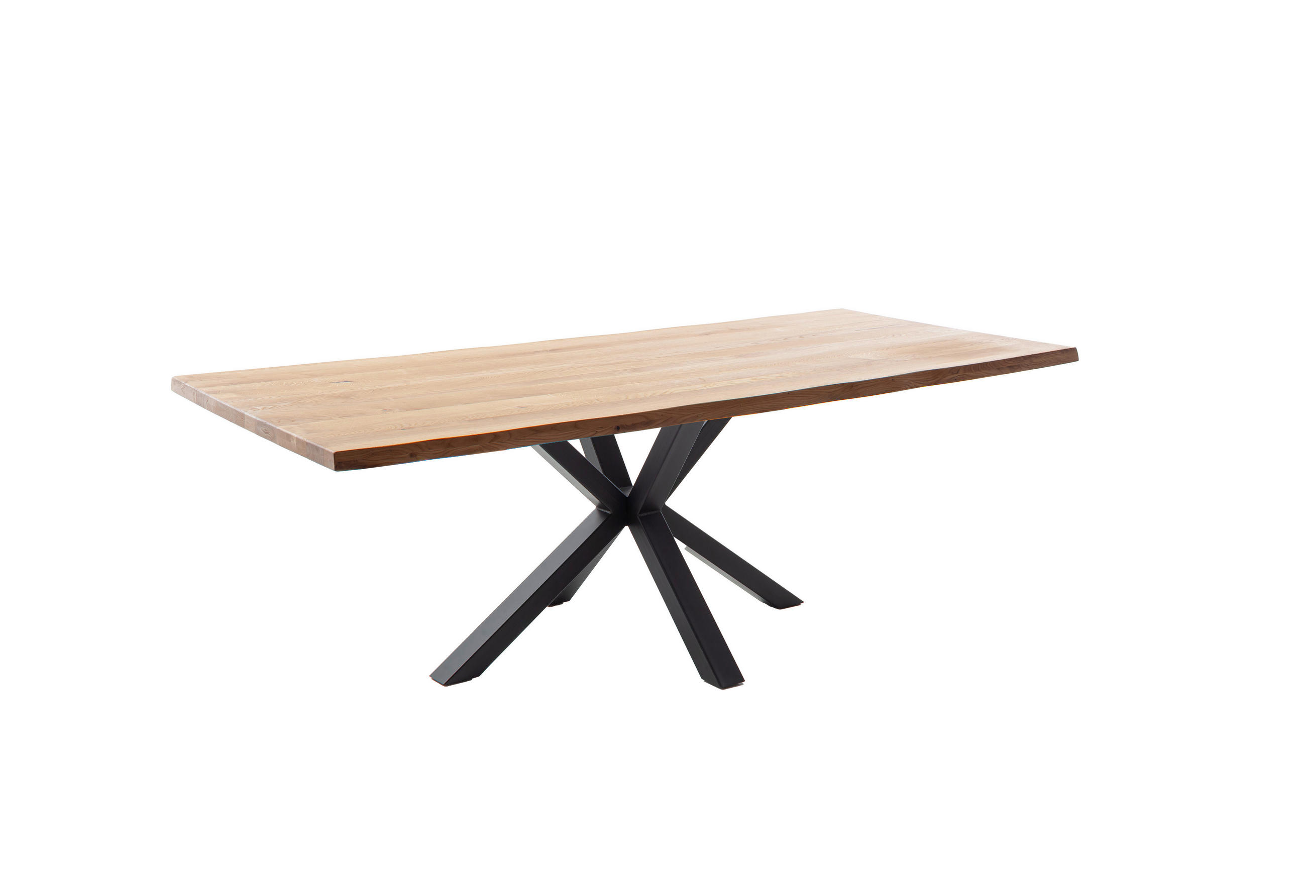 ESSTISCH in Holz 220/100/77 cm  - Wildeiche/Schwarz, Natur, Holz/Metall (220/100/77cm) - Carryhome