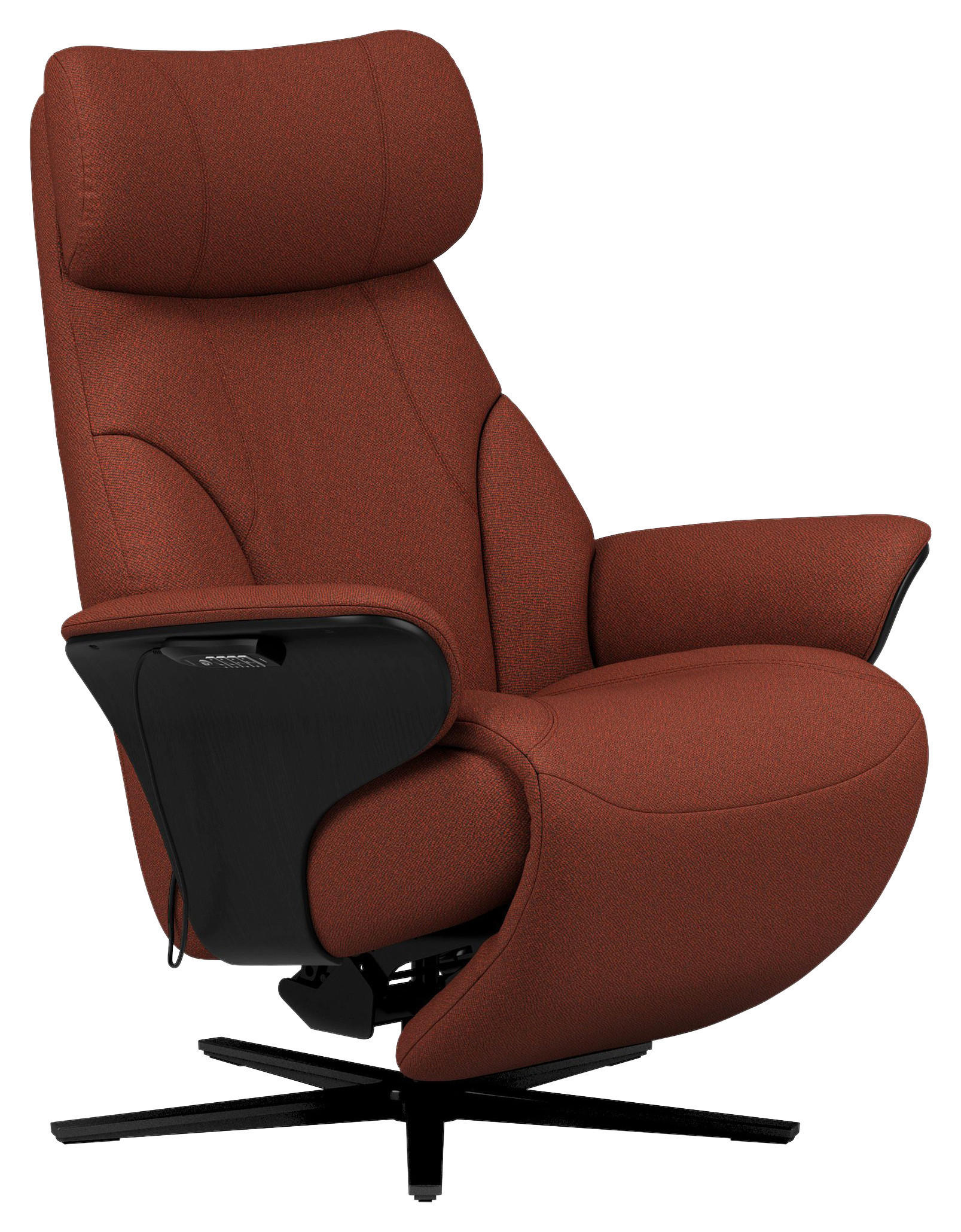 RELAXSESSEL Flachgewebe Relaxfunktion, Kopfteilverstellung, Fußteilverstellung, Rücken echt    - Rot/Schwarz, Design, Holz/Textil (86/116/87cm) - Stressless