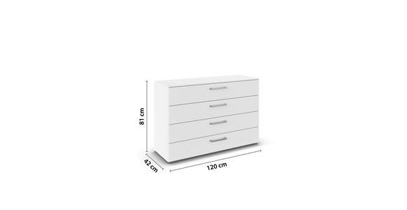 KOMMODE , 120/81/42 cm, 4 Schublade(n)  - Edelstahlfarben/Alufarben, Basics, Holzwerkstoff/Kunststoff (120/81/42cm) - Xora