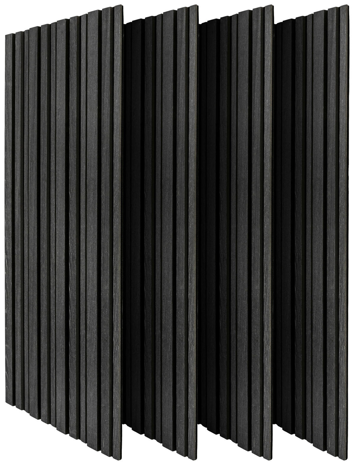 AKUSTIKPANEEL EICHE SCHWARZ 4-er Set  - Schwarz, MODERN, Holz (52/120cm)