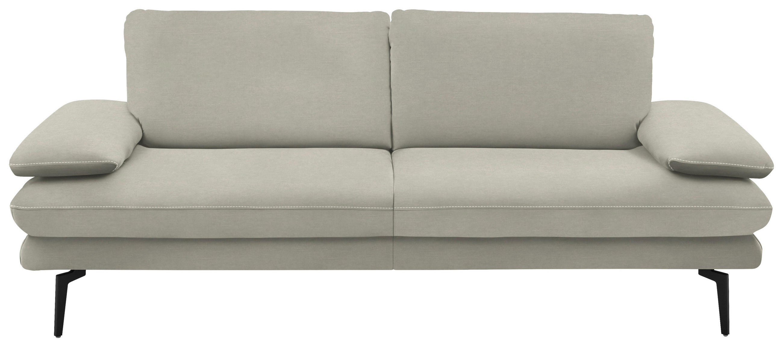 3-SITZER-SOFA in Velours Ecru  - Ecru/Beige, Design, Textil/Metall (222/89/104cm) - Dieter Knoll