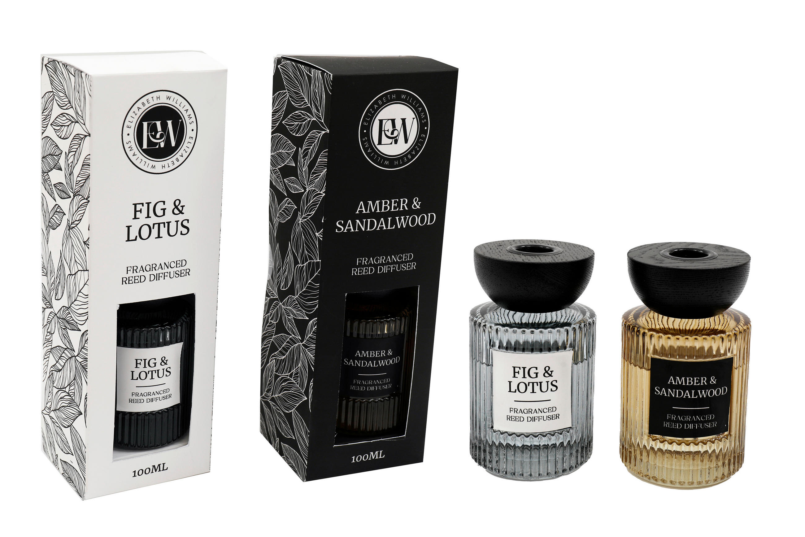 DIFUZÉR 100 ml - šedá/jantarové barvy, Basics, plast/sklo (100ml)