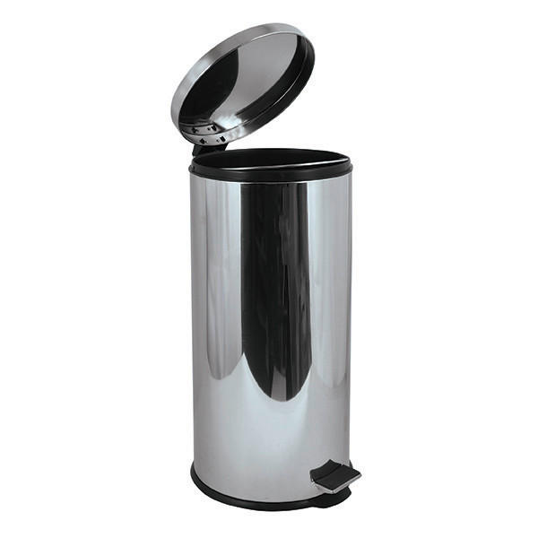 ABFALLSAMMLER 30 l  Metall  - Silberfarben/Schwarz, Basics, Kunststoff/Metall (29/63/29cm) - MSV-Spirella