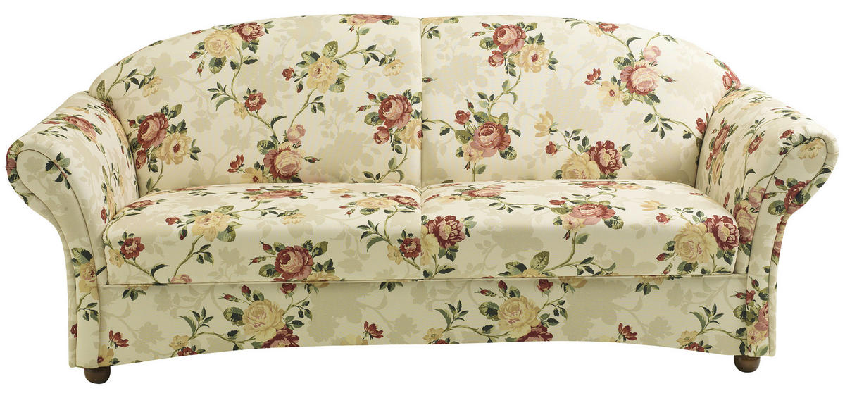 3-SITZER-SOFA in Flachgewebe Gelb, Rot, Beige  - Gelb/Beige, Design, Holz/Textil (202/85/81cm) - Max Winzer