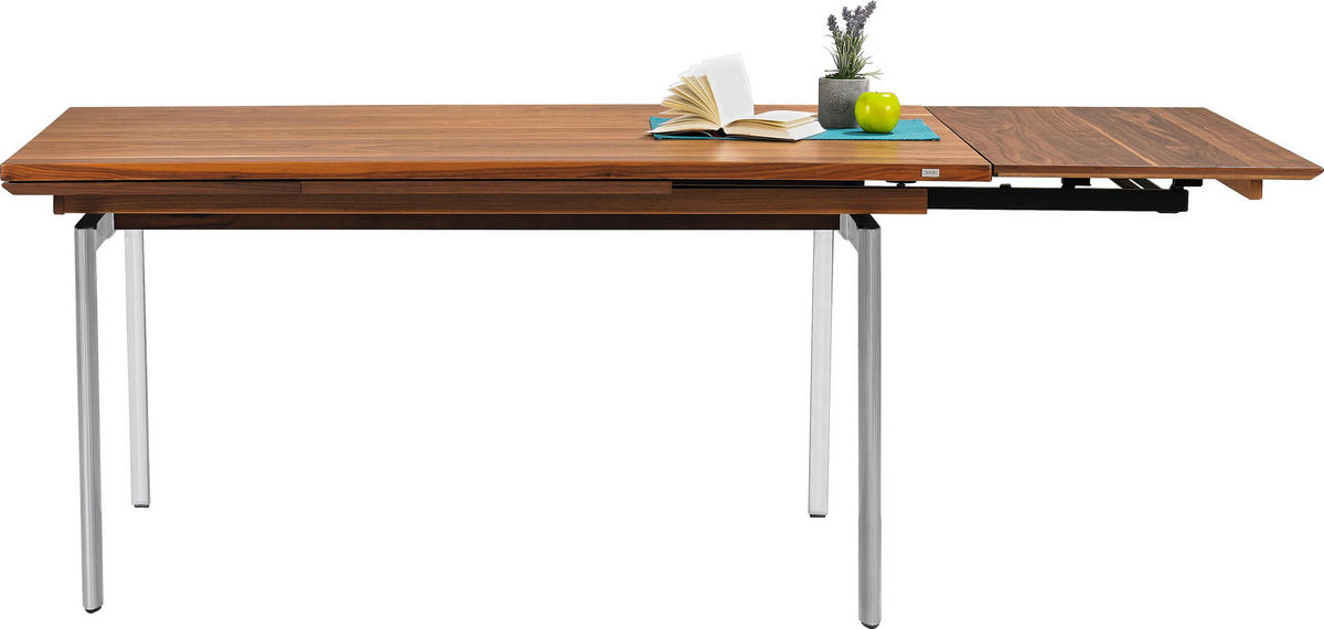 ESSTISCH in Holz, Metall 160-210/95/77 cm  - Nussbaumfarben, Design, Holz/Metall (160-210/95/77cm) - Joop!