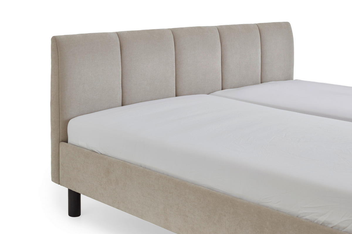 POLSTERBETT 180/200 cm  in Beige  - Beige/Schwarz, Basics, Holz/Textil (180/200cm) - Boxxx