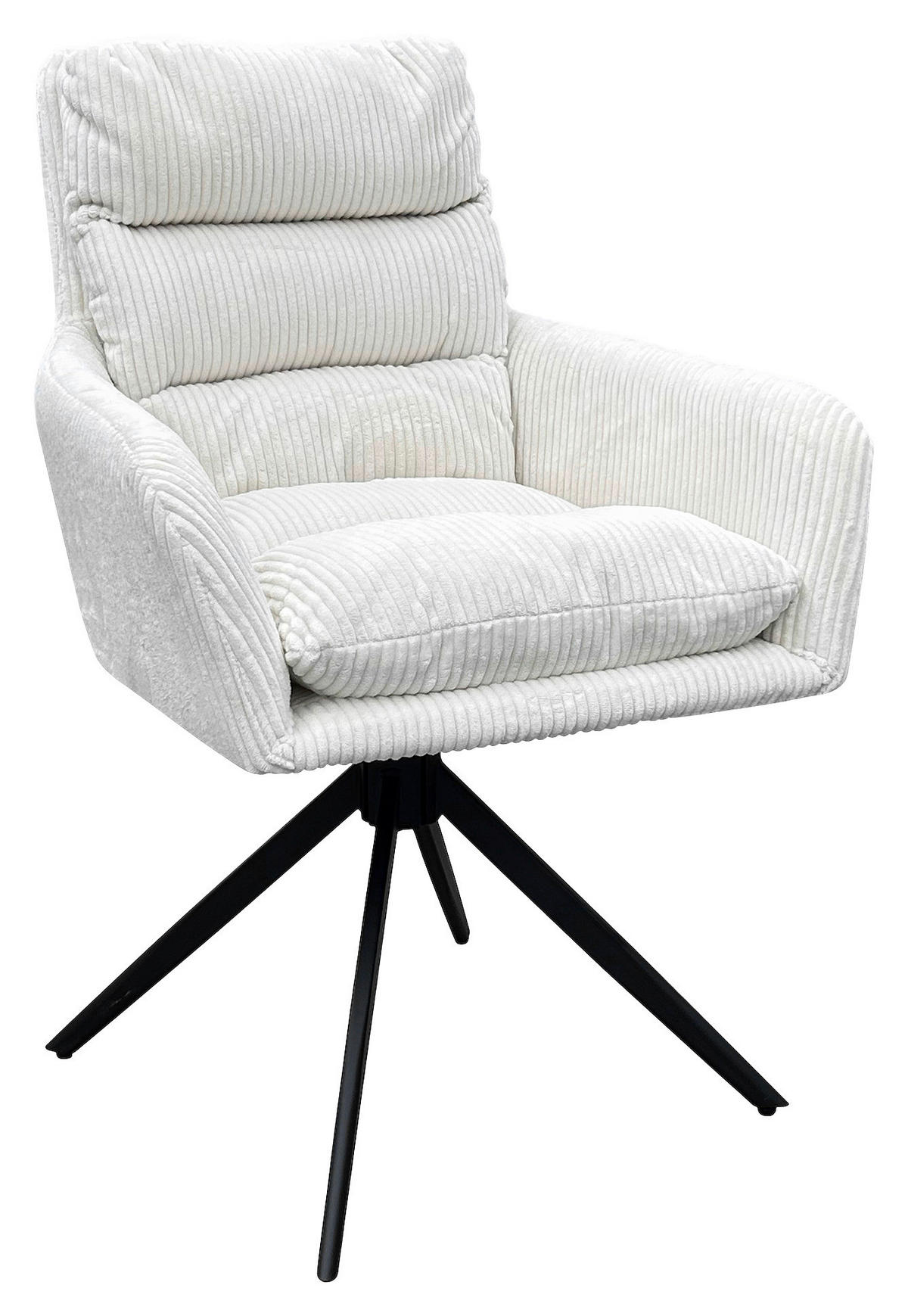 ARMLEHNSTUHL-SET 2 Stück  in Stahl Cord  - Schwarz/Weiß, Design, Textil/Metall (58/88/64cm) - MID.YOU