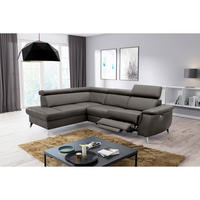 ECKSOFA Dunkelbraun Echtleder Lederlook  - Chromfarben/Dunkelbraun, Design, Leder/Textil (197/257cm) - Livetastic