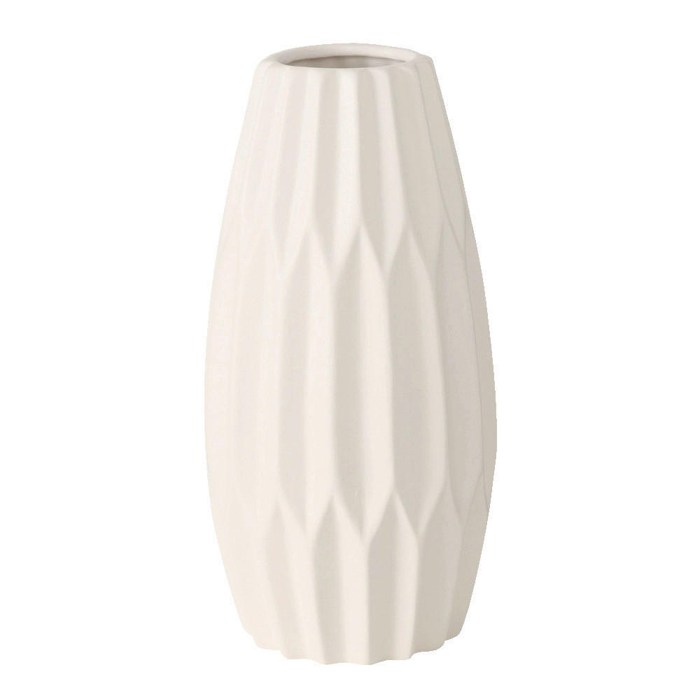 VÁZA, kámen, 26 cm - bílá, Basics, kámen (11/26cm)