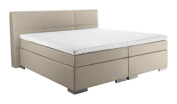 BOXSPRINGBETT 200/200 cm  in Schlammfarben  - Schlammfarben/Silberfarben, Design, Kunststoff/Textil (200/200cm) - Livetastic