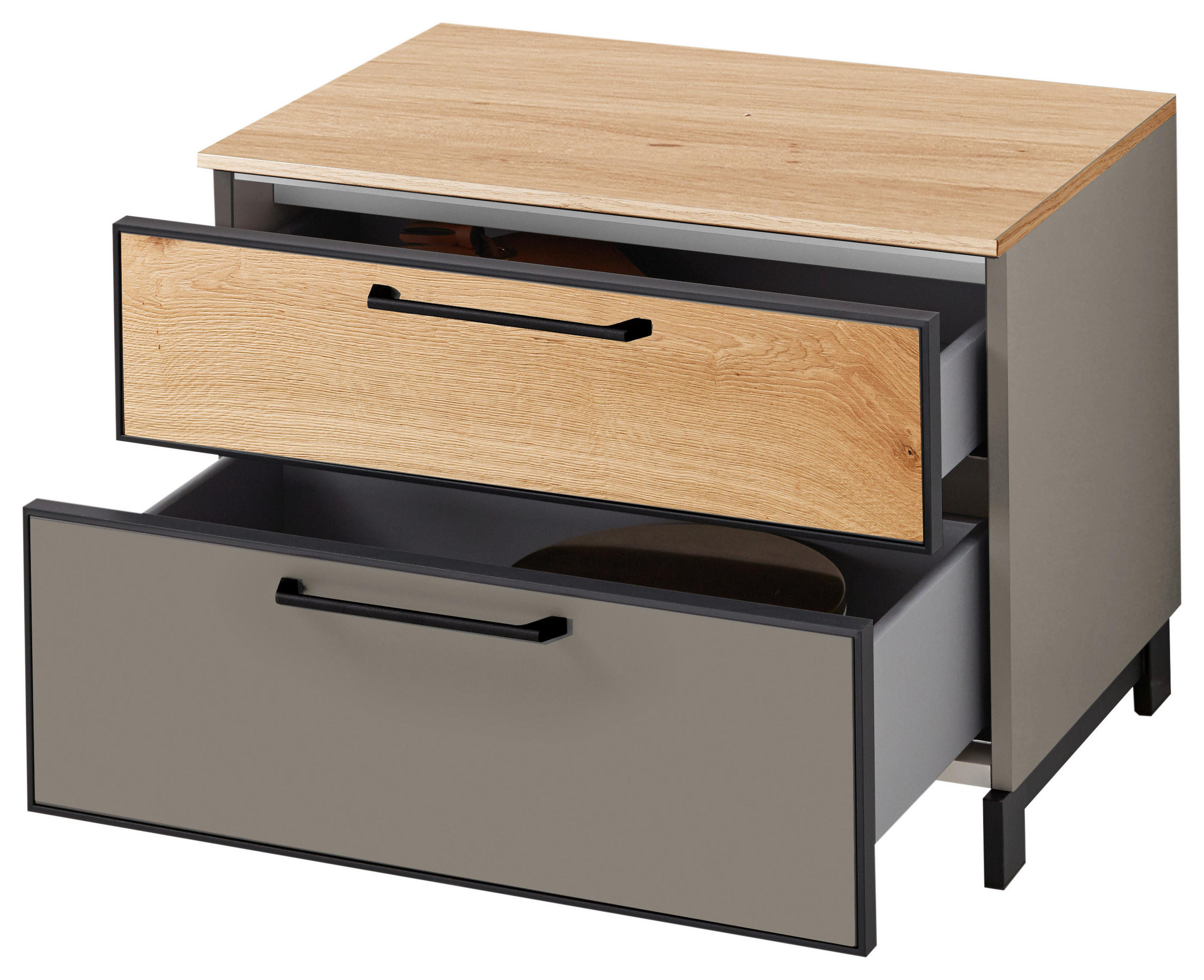 GARDEROBENBANK  in 60/44/40 cm  - Wildeiche/Fango, Design, Metall (60/44/40cm) - Dieter Knoll
